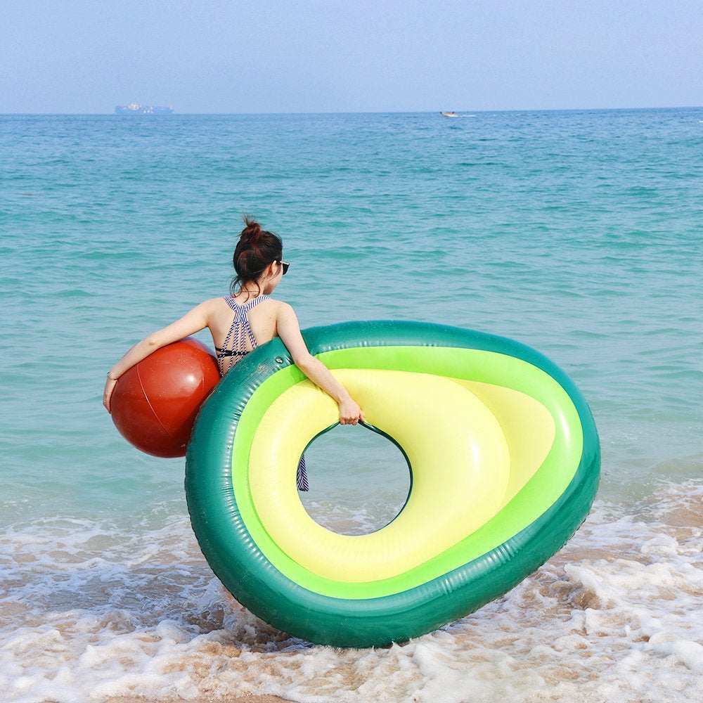 Inflatable Giant Avocado Pool Float Pool Swimming Float Swimming Ring Pool Circle Party Buoy Toy