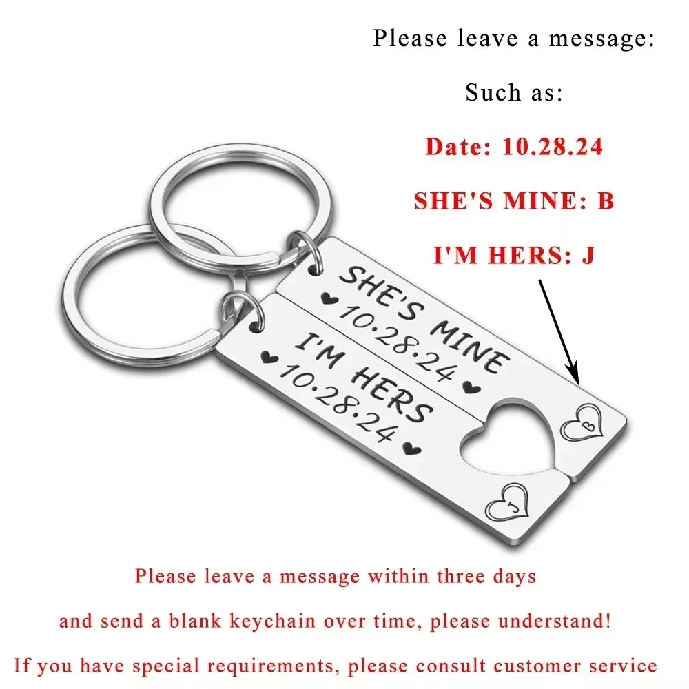 Customized Couples Keychain Boyfriend Girlfriend Keyring Husband Anniversary Valentine Day Gift Pinky Promise Women Men Keychain