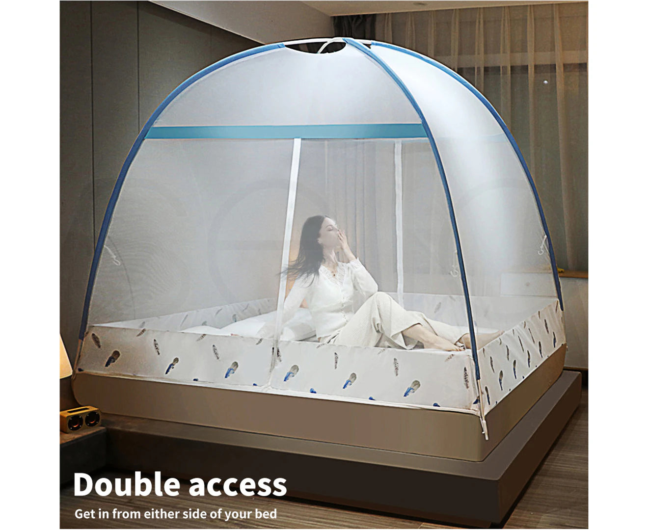 Mosquito Bed Nets Foldable Canopy Dome Fly Repel Insect Camping Protect Q