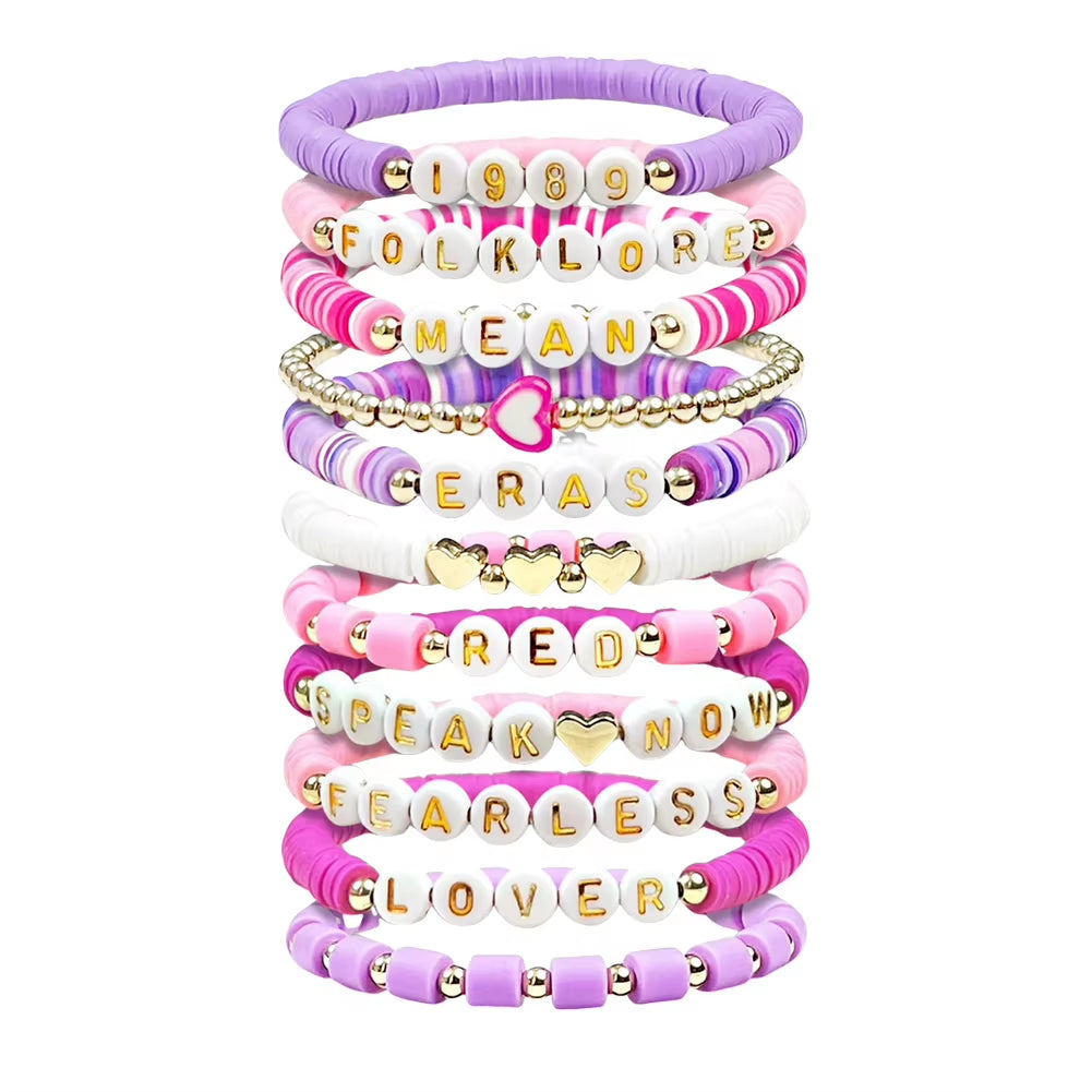 11/14 PCS Colorful Friendship Bracelets Album Bracelets Letter Beads Bracelet for Tween Girl Party Favors