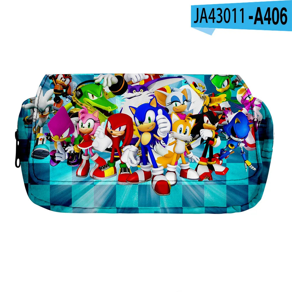 Sonic Backpack Primary and Middle School Students Schoolbag Boys Girls Anime Cartoon School Bag Mochila Zipper Shoulders