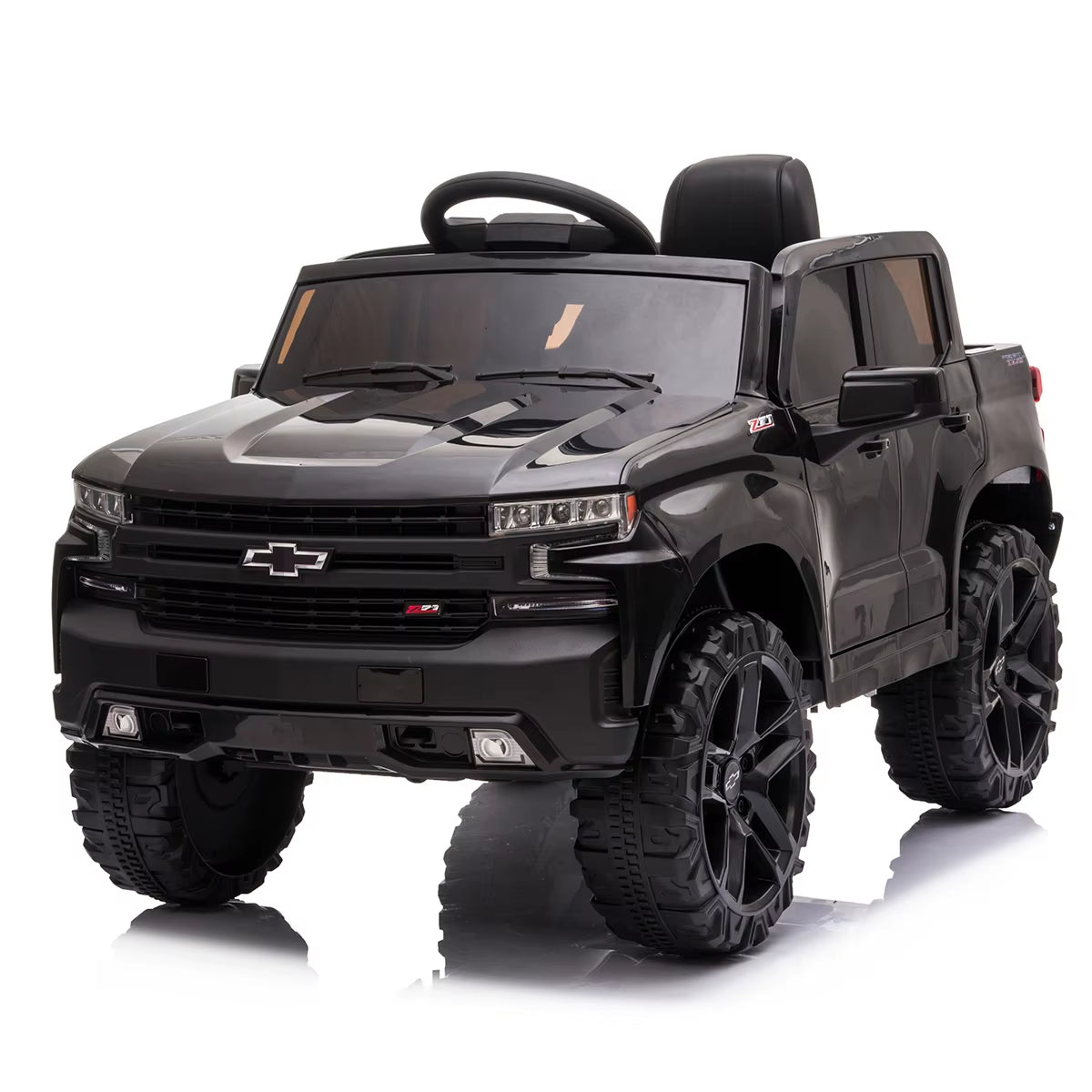 12V Electric Ride on Car 4 Wheeler Truck Safety Toy with Music Radio LED Lights Truck Car Remote Control Kids' Ride on Vehicles