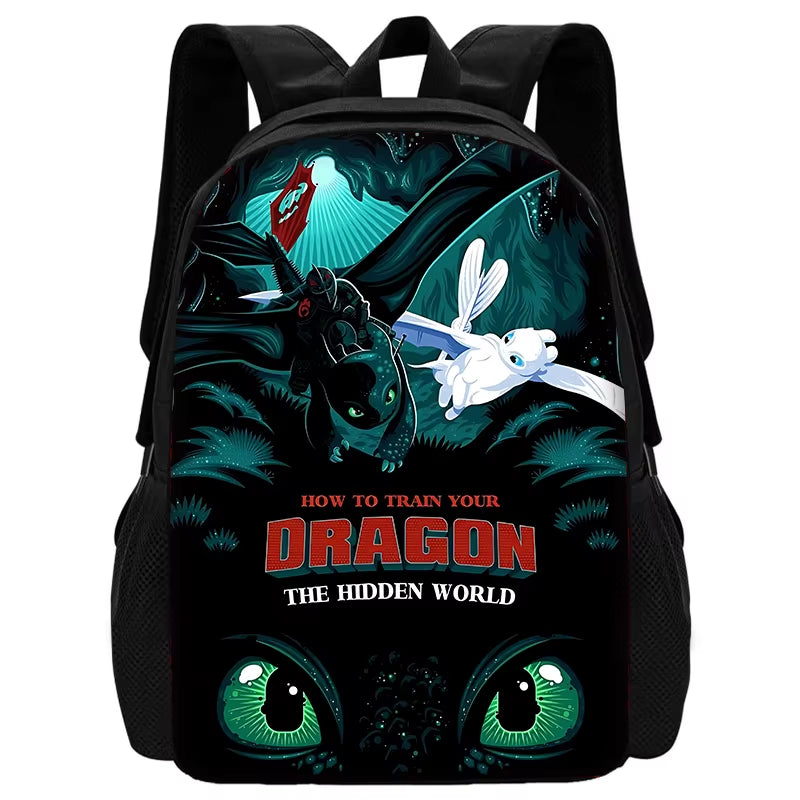 T-Toothless Child School Backpack with Lunch Bags ,Pencil Bags ,School Bags for Boys Girls Best Gift