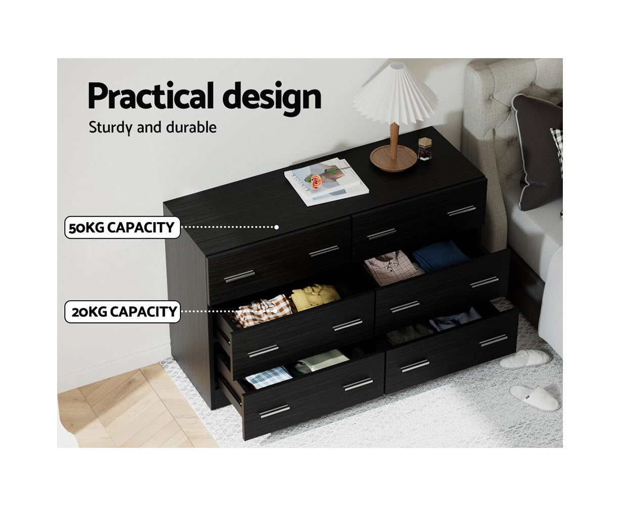 6 Chest of Drawers - VEDA Black