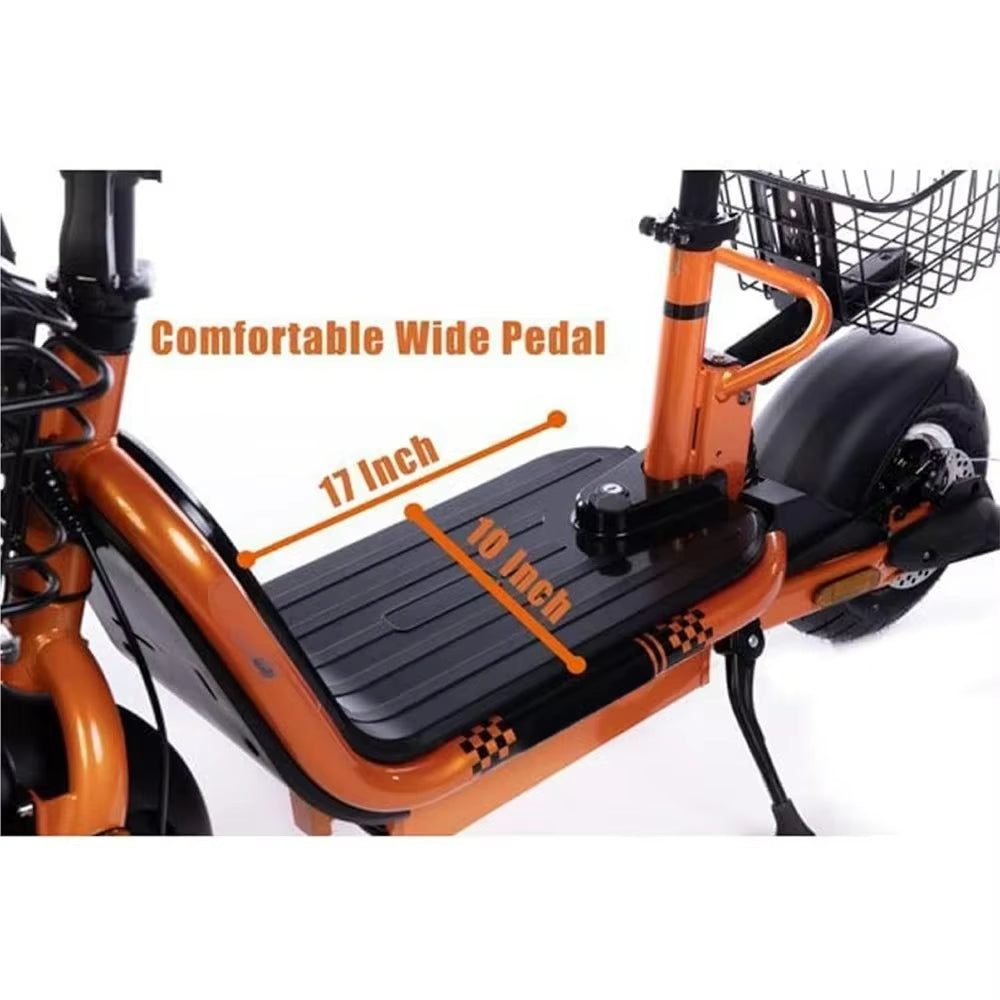 Power Folding Electric Bike, for Adults, 48V 624WH Lithium- Ion Battery 750W Peak 10" Fat Tire Ebike, Electric Scooters