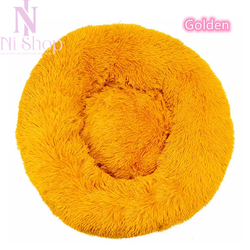 Pet Dog Bed Plush Full Size Washable Calm Bed Donut Cat Bed Comfortable Sleeping