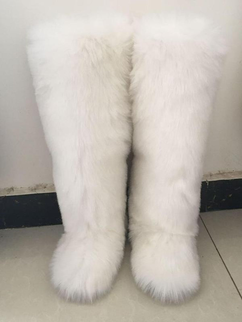 Fashionable Long Tube Snow Boots for Women, New Trend All-Match Plain Plush Knee Boots, Y2K Style Fashion Winter Fur Boots for Women