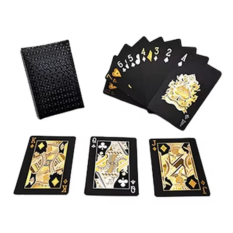 1 Deck Black Plastic Water Proof Poker Cards Glod Silver Playing Cards Home Board Game Family Home Gift Игральные Карты