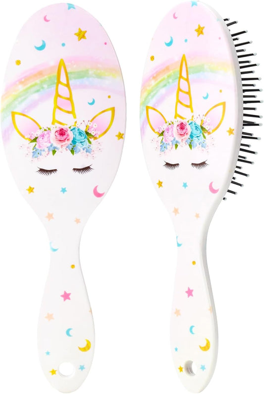 Unicorn Hair Brush Toddler Hair Brush Dry and Wet Hair Brush for All Hair Types Hair Brushes for Girls Kids Brush for Curly Hair Thick Hair