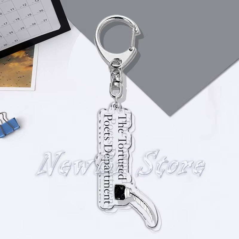 The Tortured Poets Department Key Chain Keychains Ring for Accessories Bag Funny Pendant Keyring Jewelry TTPD Fans Gifts