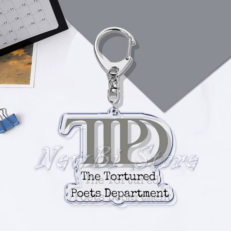 The Tortured Poets Department Key Chain Keychains Ring for Accessories Bag Funny Pendant Keyring Jewelry TTPD Fans Gifts