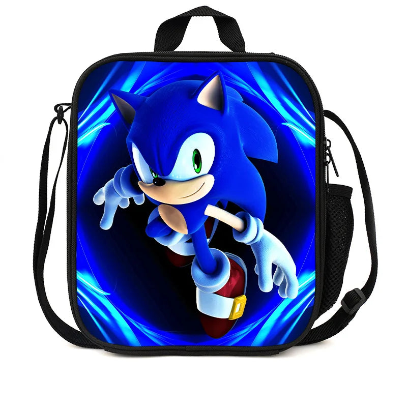 Sonic Backpack Primary and Middle School Students Schoolbag Boys Girls Anime Cartoon School Bag Mochila Zipper Shoulders