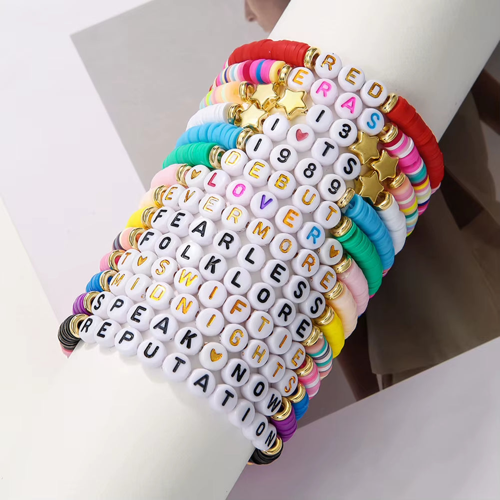 11/14 PCS Colorful Friendship Bracelets Album Bracelets Letter Beads Bracelet for Tween Girl Party Favors