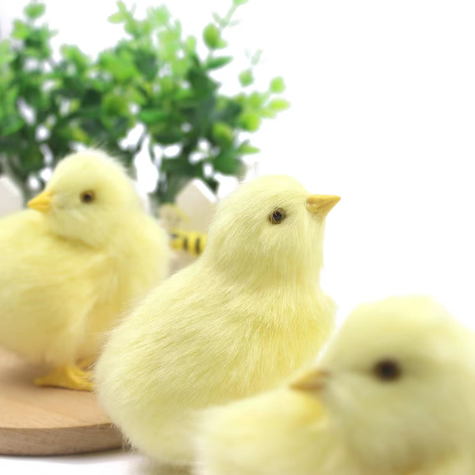 Realistic Cute Easter Chick Toy Simulation Chick Easter Decoration DIY Miniature Chicken Garden Ornament Home Easter Party Decor