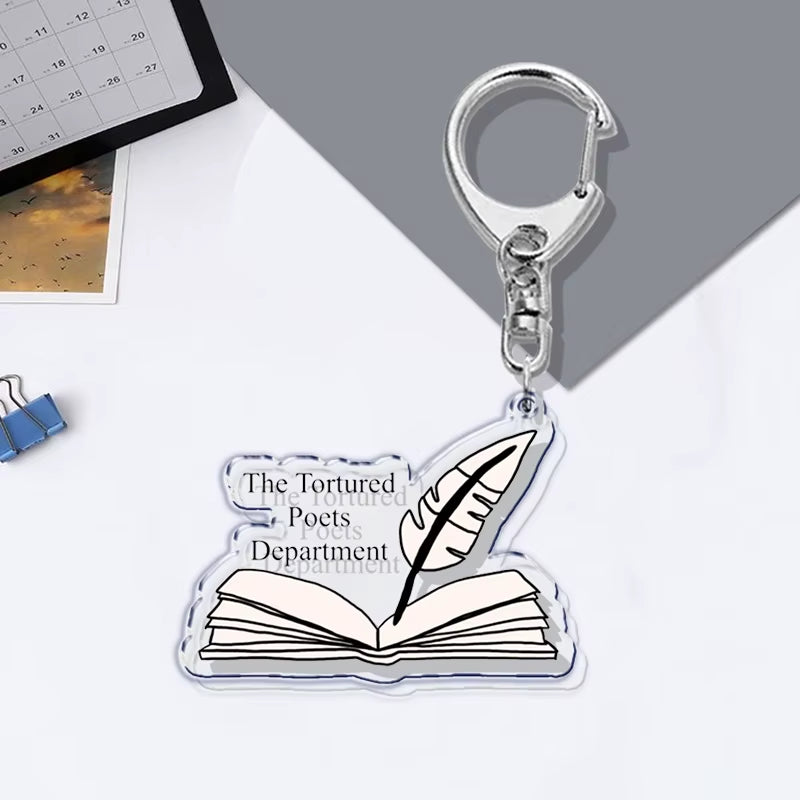 The Tortured Poets Department Key Chain Keychains Ring for Accessories Bag Funny Pendant Keyring Jewelry TTPD Fans Gifts