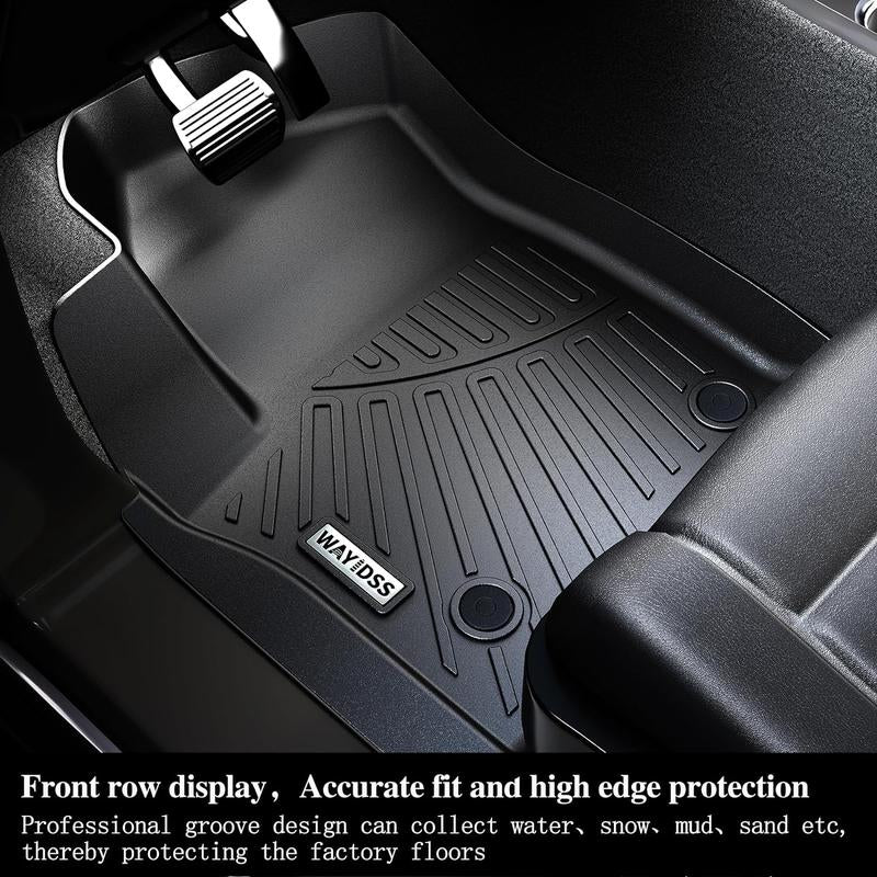 Floor Mats &Amp; Trunk Mat for Ford Explorer 2020-2023 2024(Only Fit 7 Seats),Tpe All Weather Protection 3 Rows Car Floor Liners with Cargo Liner Accessories-Black