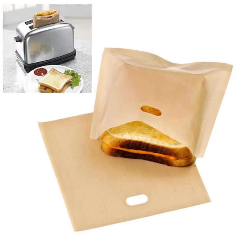 Reusable Toaster Bag Non Stick Bread Bag Sandwich Bags Fiberglass Toast Microwave Heating Pastry Tools