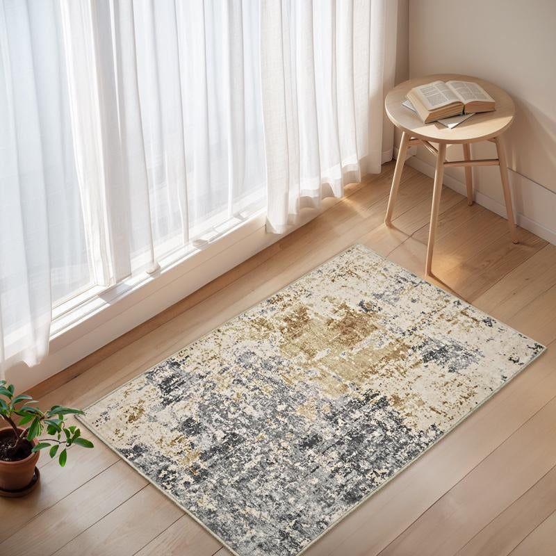 Montvoo Abstract Washable Area Rugs for Living Room & Bedroom, Soft Touch & Unique Design, Machine Washable Large Area Carpet, Tiktok Shop Home Fall Decor, 8X10, 9X12