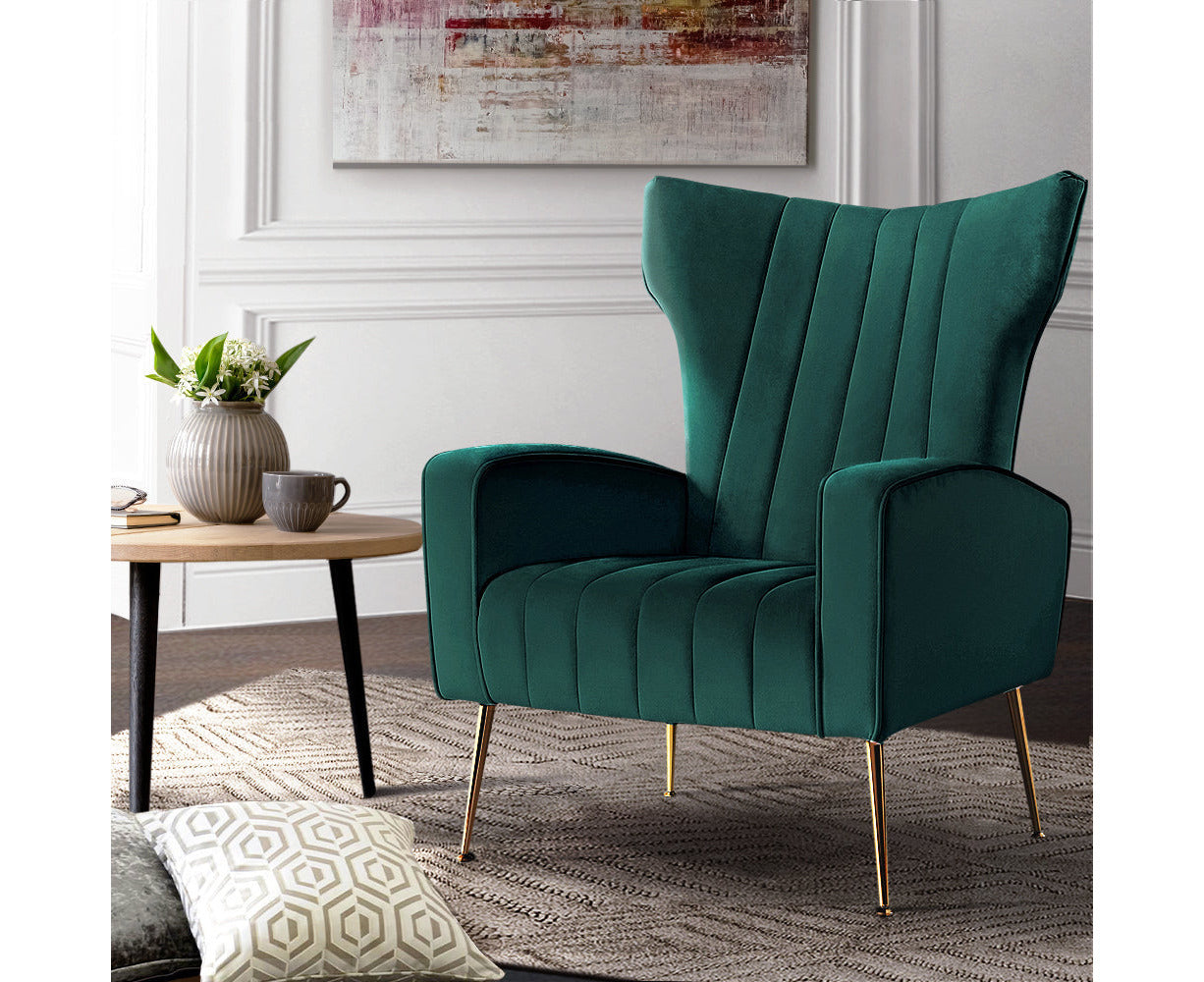 Armchair Green Velvet Kate