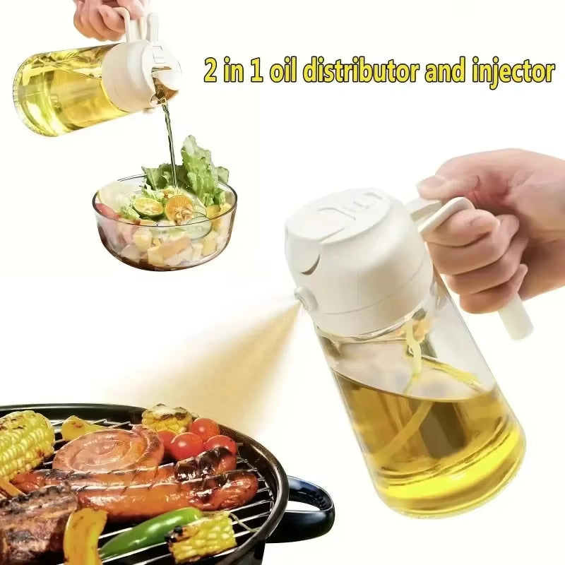 Oil Spray Oil Sprayer Plastic 2 in 1 Kitchen Oils Spray Bottle Olive Sprayer for Cooking BBQ Baking Oils Dispenser Accessories