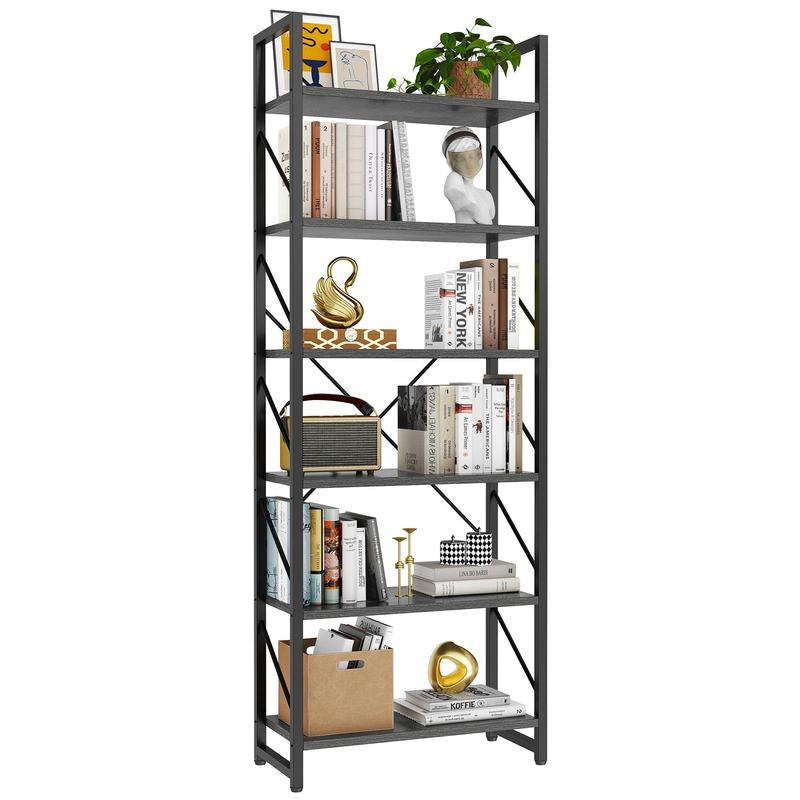 YITAHOME Storage Shelf - 5 and 6 Tiers Open Bookshelf for Home Office, Living Room, Bedroom, Study Room, Open Display Storage Rack Shelves for Kitchen, Holder Organizer for Books and Movies