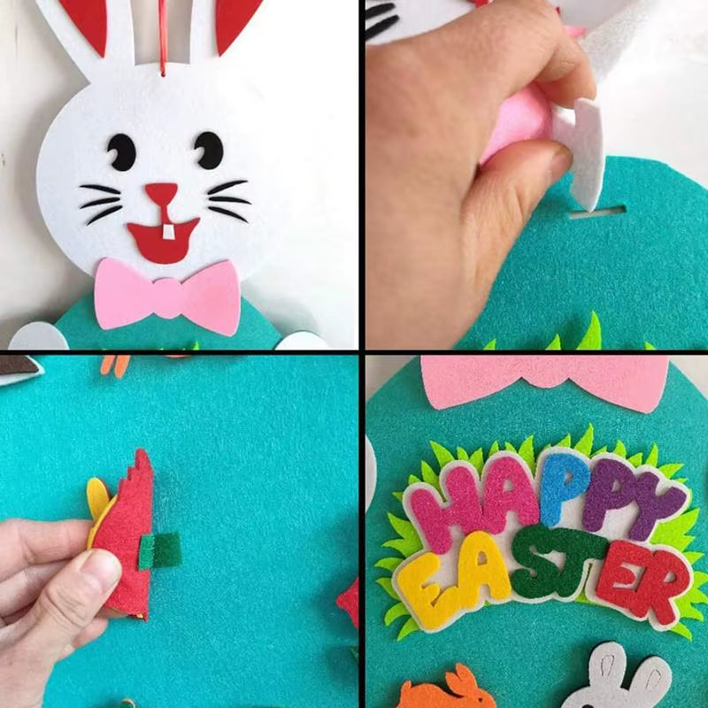 Easter Bunny Felt Board DIY Easter Felt Board Decorations Easter Kids Arts and Crafts Felt Board for Classroom Wall Decorations