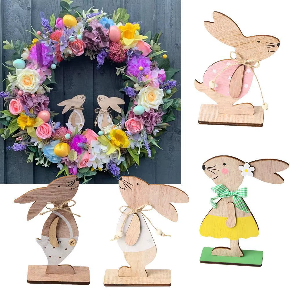 DIY Easter Decoration Natural Rattan Wreath for Easter Egg Decor Kids Easter Party Favors Happy Easter Party Gifts Home Supplies