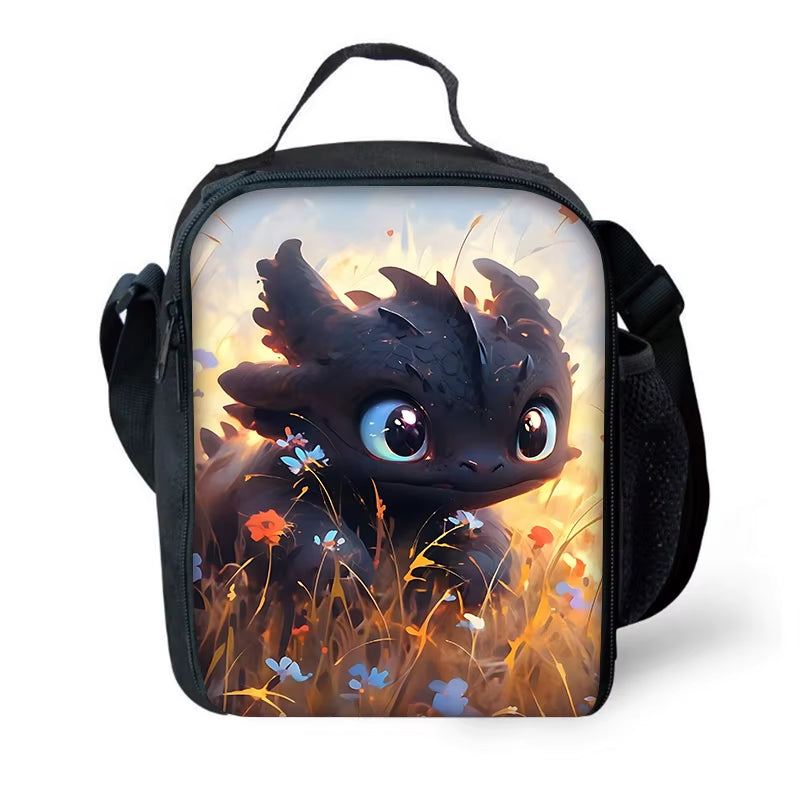 T-Toothless Child School Backpack with Lunch Bags ,Pencil Bags ,School Bags for Boys Girls Best Gift