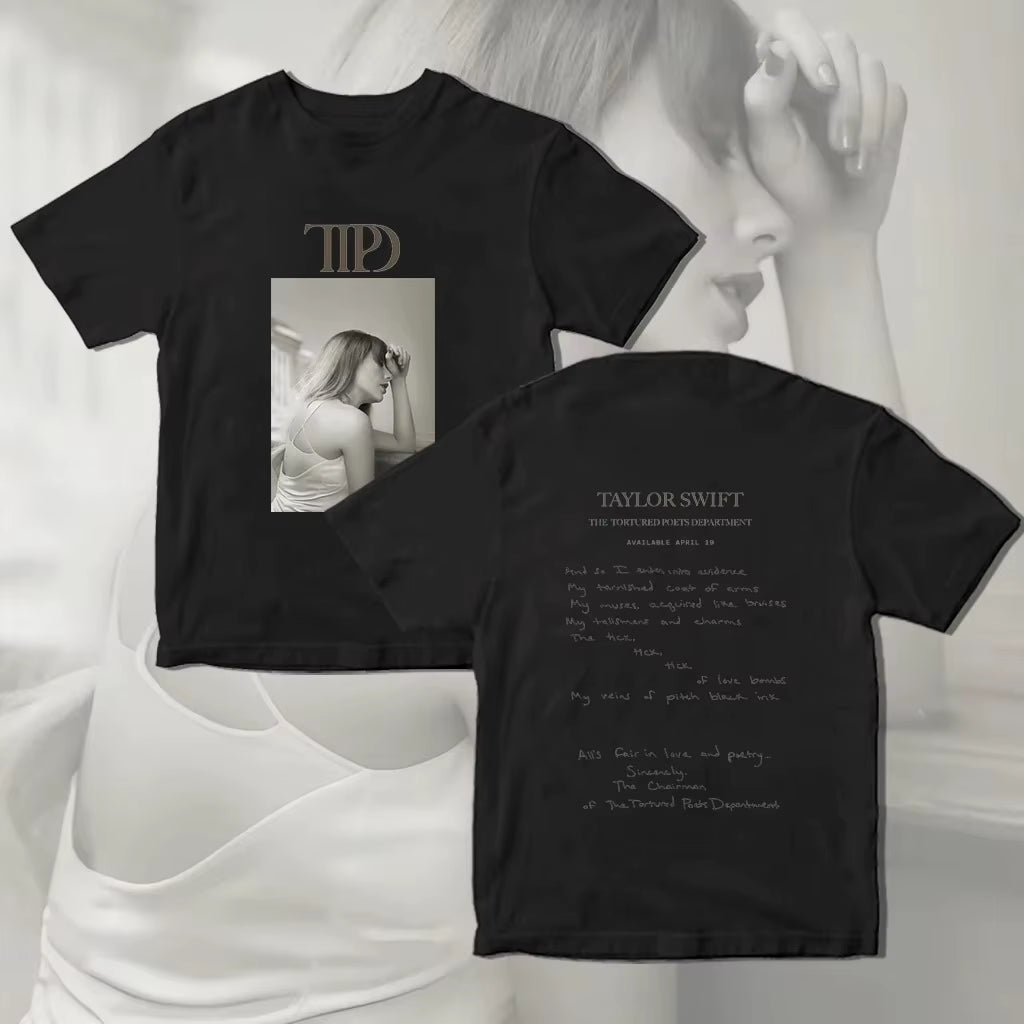 April 19Th TS New Album the Tortured Poets Department Tshirt Causal Cotton Men'S Women Short Sleeve Tees High Quality Summer Top