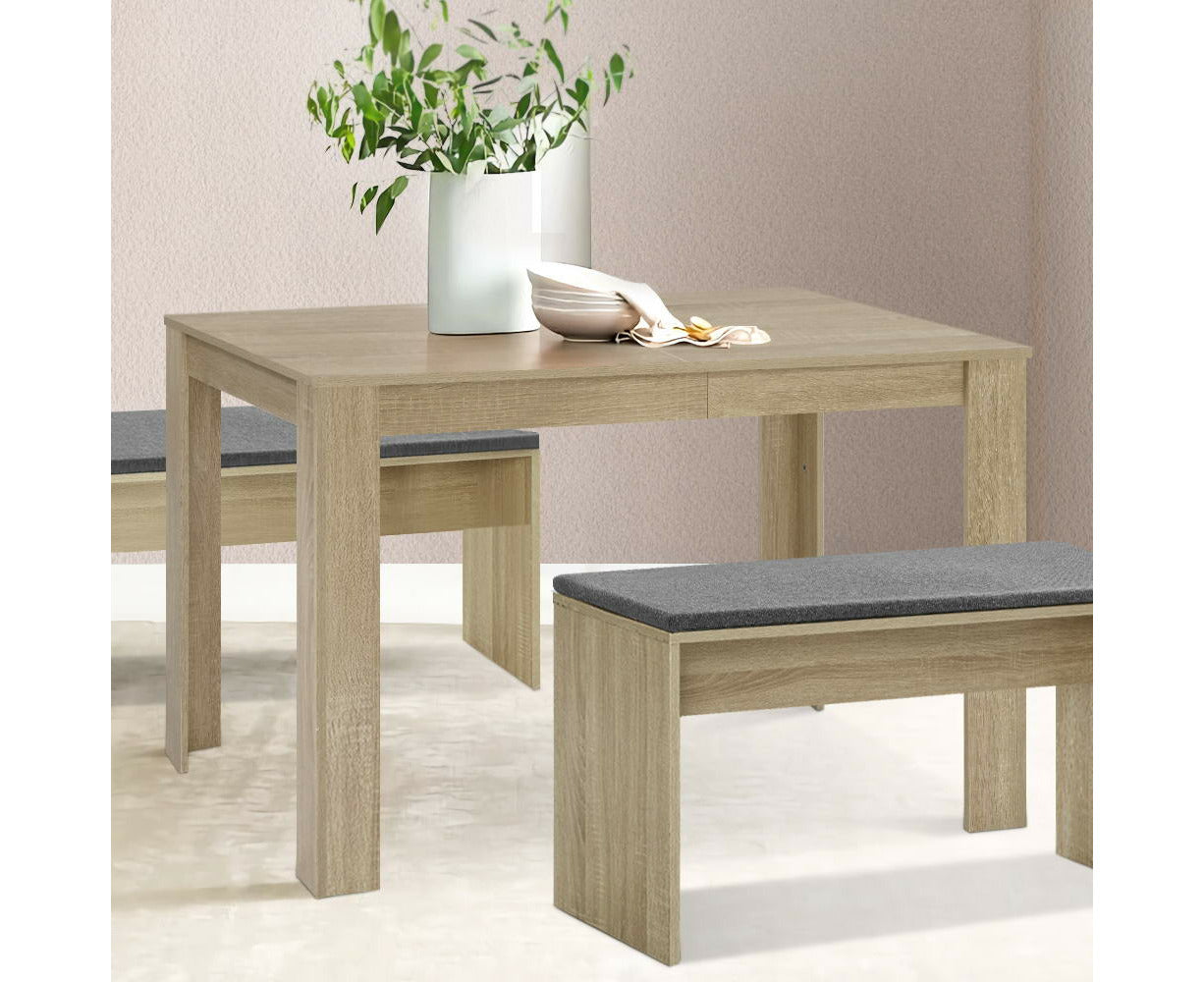 Dining Table Rectangular 4 Seater 120CM Oak Natu