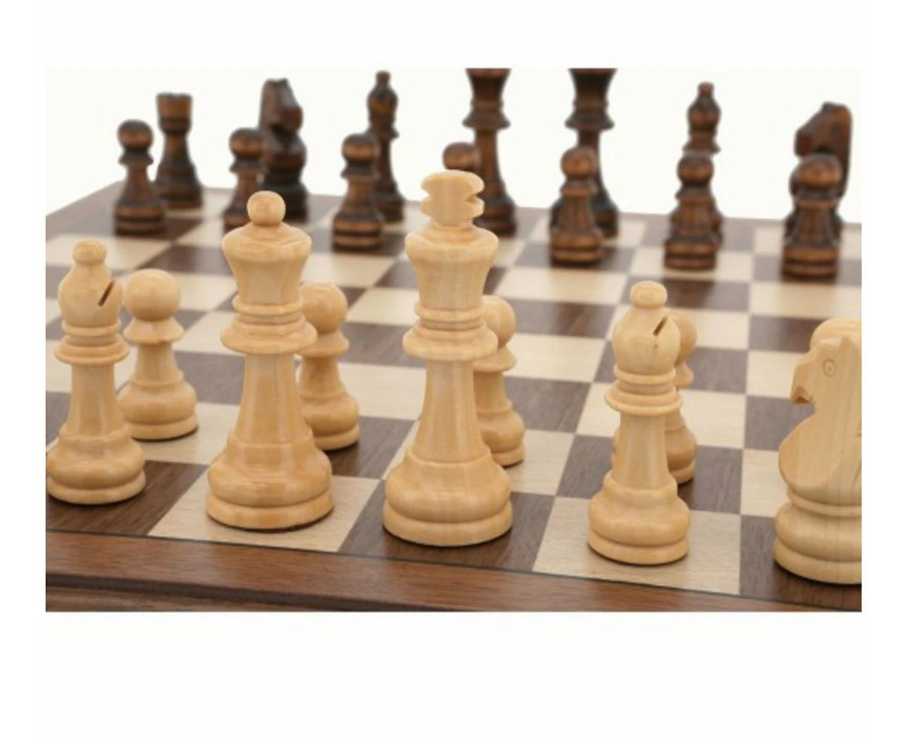 Dal Rossi 12 Inch Walnut Inlaid Folding Chess Set