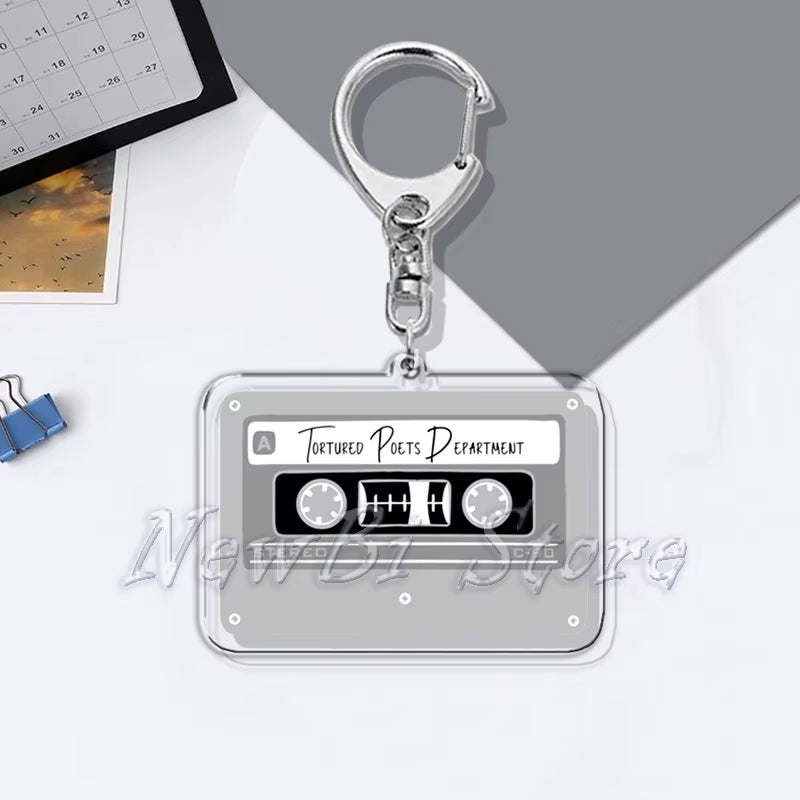 The Tortured Poets Department Key Chain Keychains Ring for Accessories Bag Funny Pendant Keyring Jewelry TTPD Fans Gifts