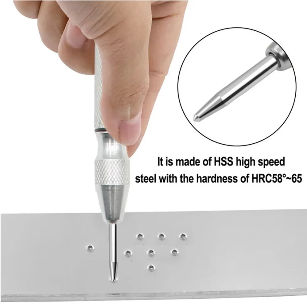 Automatic Center Punch Kerner Woodworking Metal Puncher Steel Hole Self Pin Mark Spring Loaded Dent Marker Hand Tool Carpenter