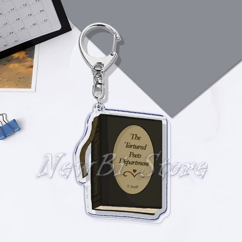 The Tortured Poets Department Key Chain Keychains Ring for Accessories Bag Funny Pendant Keyring Jewelry TTPD Fans Gifts