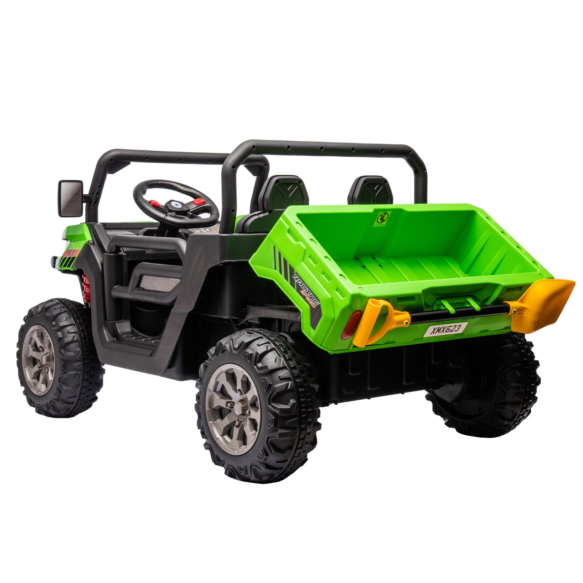 24V Ride on Truck 2 Seater Ride on UTV with 2X200W Motor Ride on Dump Truck with Dump Bed Shovel Ride on Car with Remote Control Electric Vehicle with Non Slip Tyre for Boys Girls