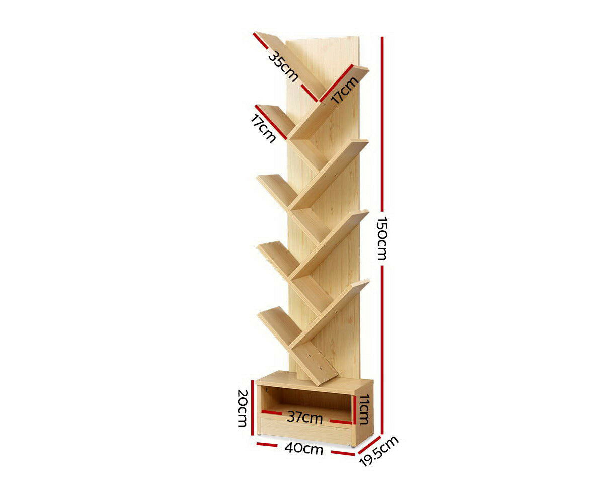 Tree Bookshelf 9 Tiers - ECHO Oak