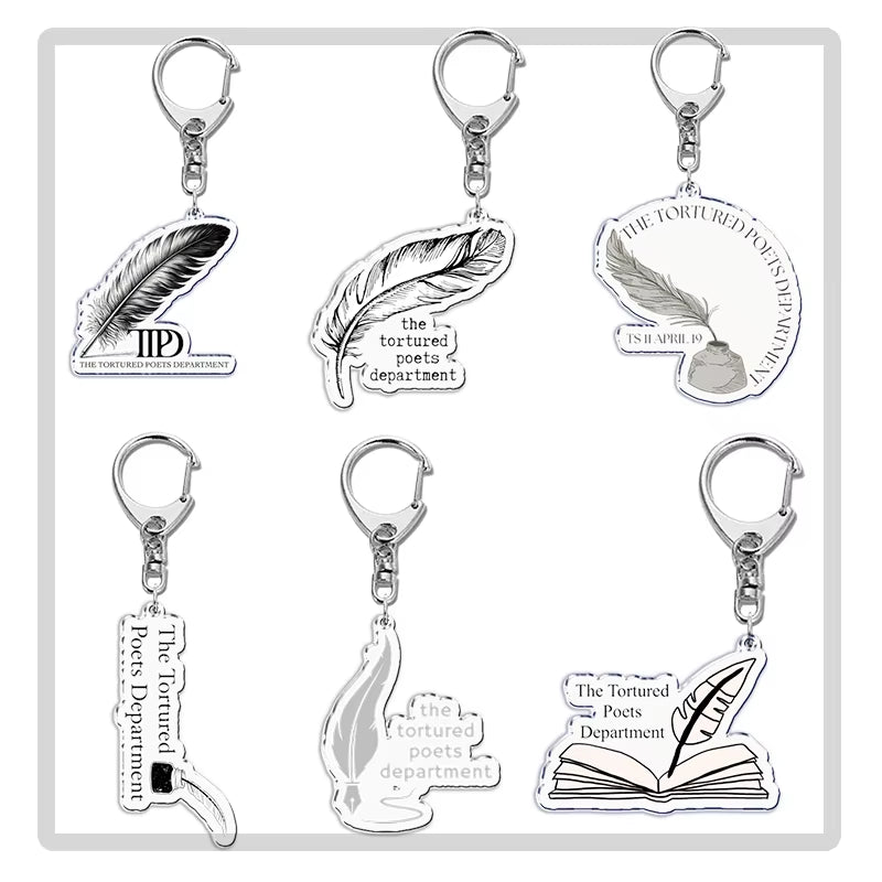 The Tortured Poets Department Key Chain Keychains Ring for Accessories Bag Funny Pendant Keyring Jewelry TTPD Fans Gifts