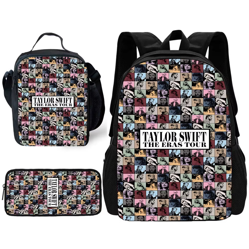 Singer Child School Backpack with Lunch Bags ,Pencil Bags ,School Bags for Swifts Boys Girls Best Gift T-Taylors