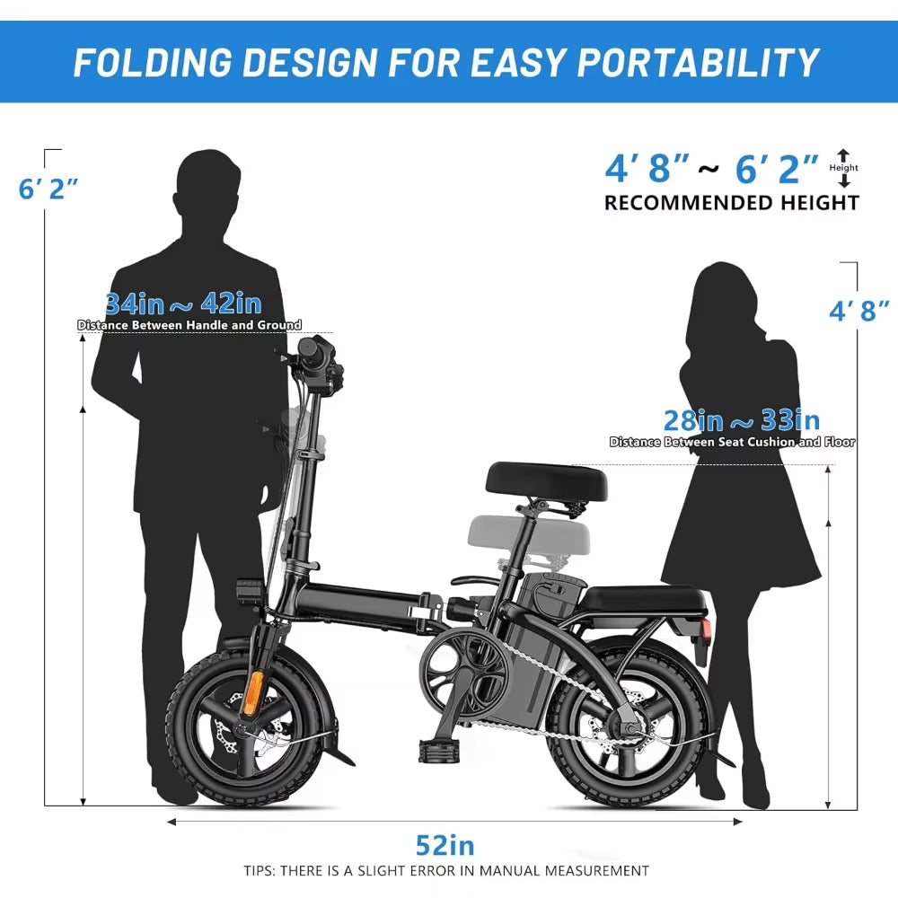 Folding Electric Bike for Adults,Electric Bicycle with Removable Battery,20Mph Commuting Electric Bike,High Brushless Gear Motor