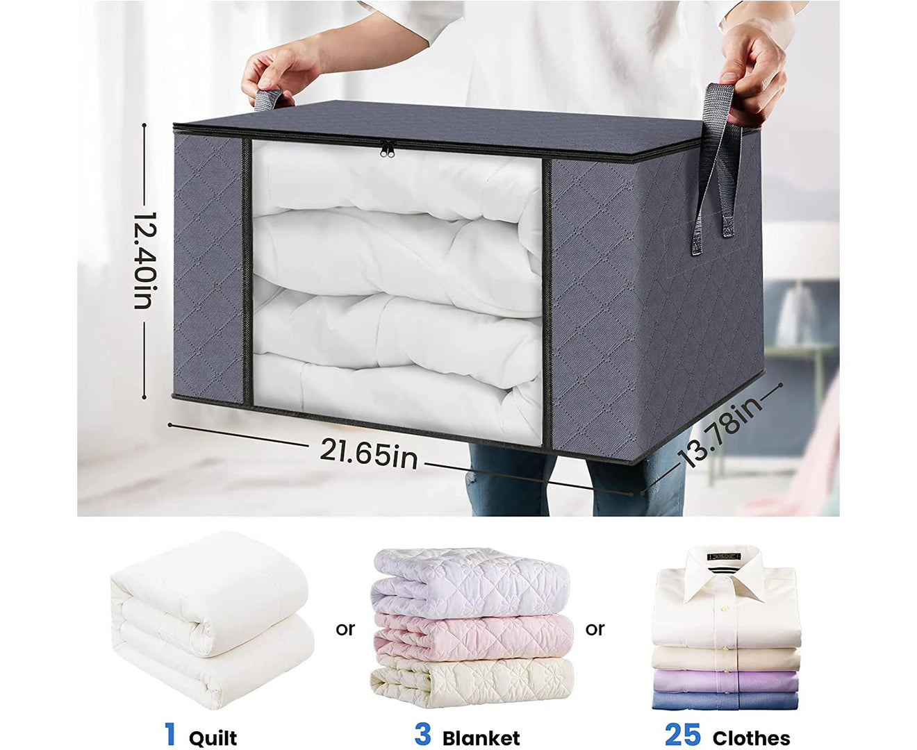 Bedroom Quilt Storage Bag Nonwoven Storage Storage Box Clothes Fabric Bed Storage Box 6-Pack Clothes Storage