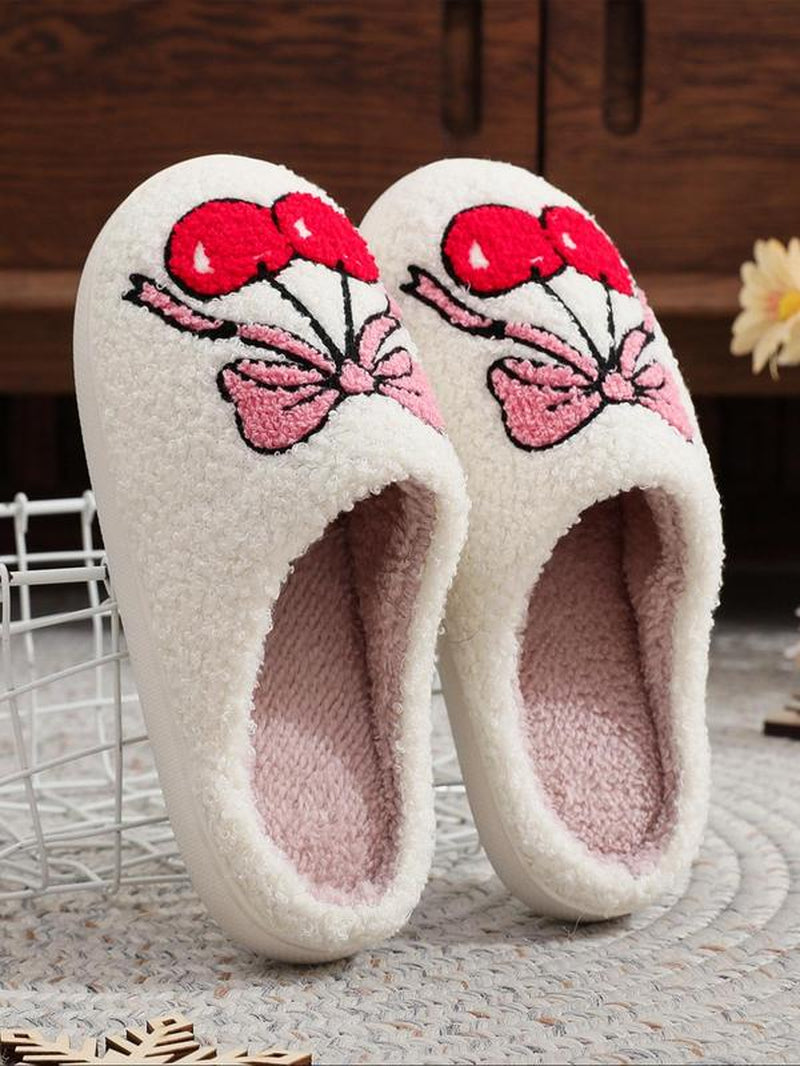 Women'S Cute Cartoon Deer Design Plush Bedroom Fluffy Slippers, Non-Slip Soft Plush Fuzzy Slippers for Indoor, Women'S House Slippers Indoor Slippers