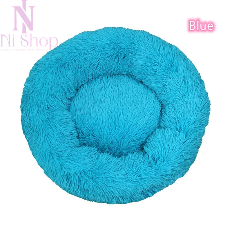 Pet Dog Bed Plush Full Size Washable Calm Bed Donut Cat Bed Comfortable Sleeping