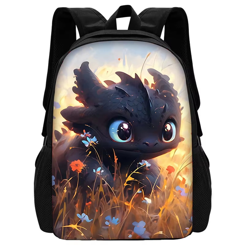 T-Toothless Child School Backpack with Lunch Bags ,Pencil Bags ,School Bags for Boys Girls Best Gift