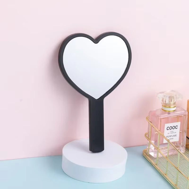 Cherry Heart Handle Mirror Hand in Hand with a Mirror to Carry around Cute Little Mirror for Girls Dressing Mirror Makeup Mirror