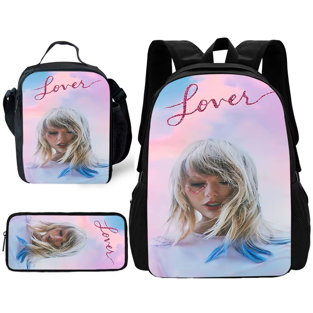 Singer Child School Backpack with Lunch Bags ,Pencil Bags ,School Bags for Swifts Boys Girls Best Gift T-Taylors