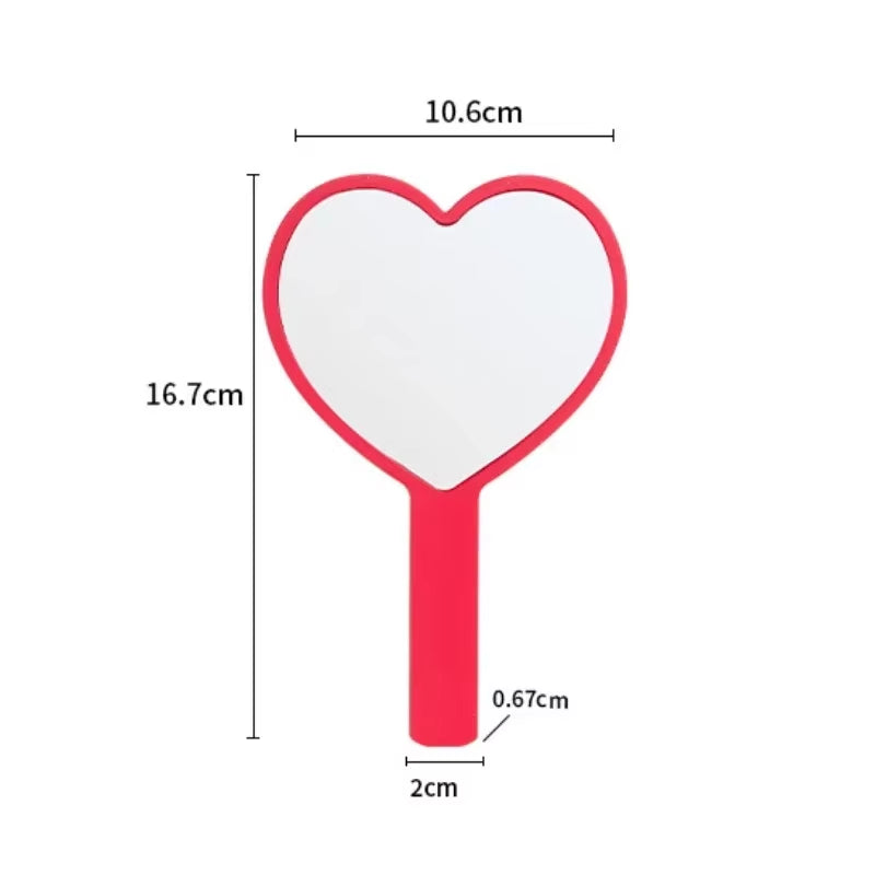 Cherry Heart Handle Mirror Hand in Hand with a Mirror to Carry around Cute Little Mirror for Girls Dressing Mirror Makeup Mirror