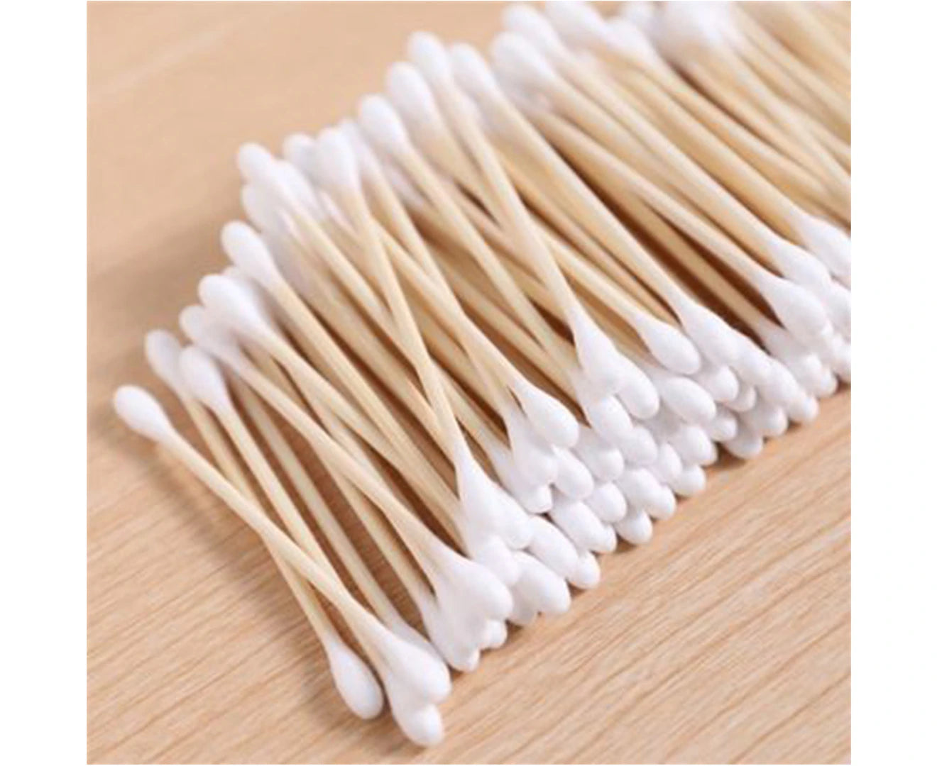 100 Count Cotton Swabs, Sturdy Bamboo Sticks with Thick Cotton, Small Packages Suit for Travel and Storage, Biodegradable