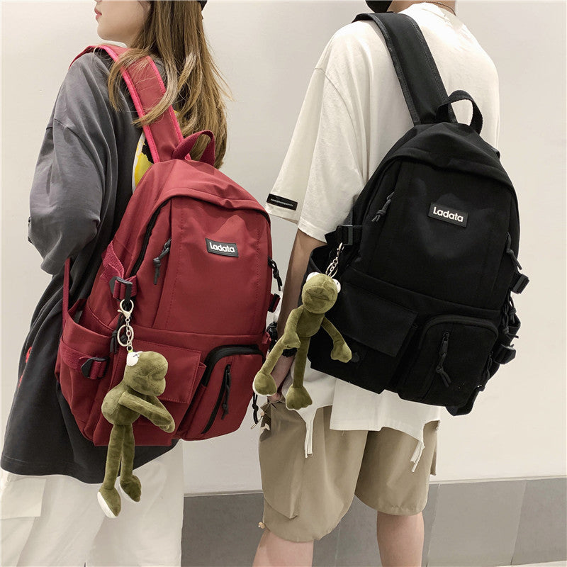 Simple Multi-Pocket Backpack Students Anti-Theft Junior High School College Schoolbag Casual Large Capacity Computer Bags