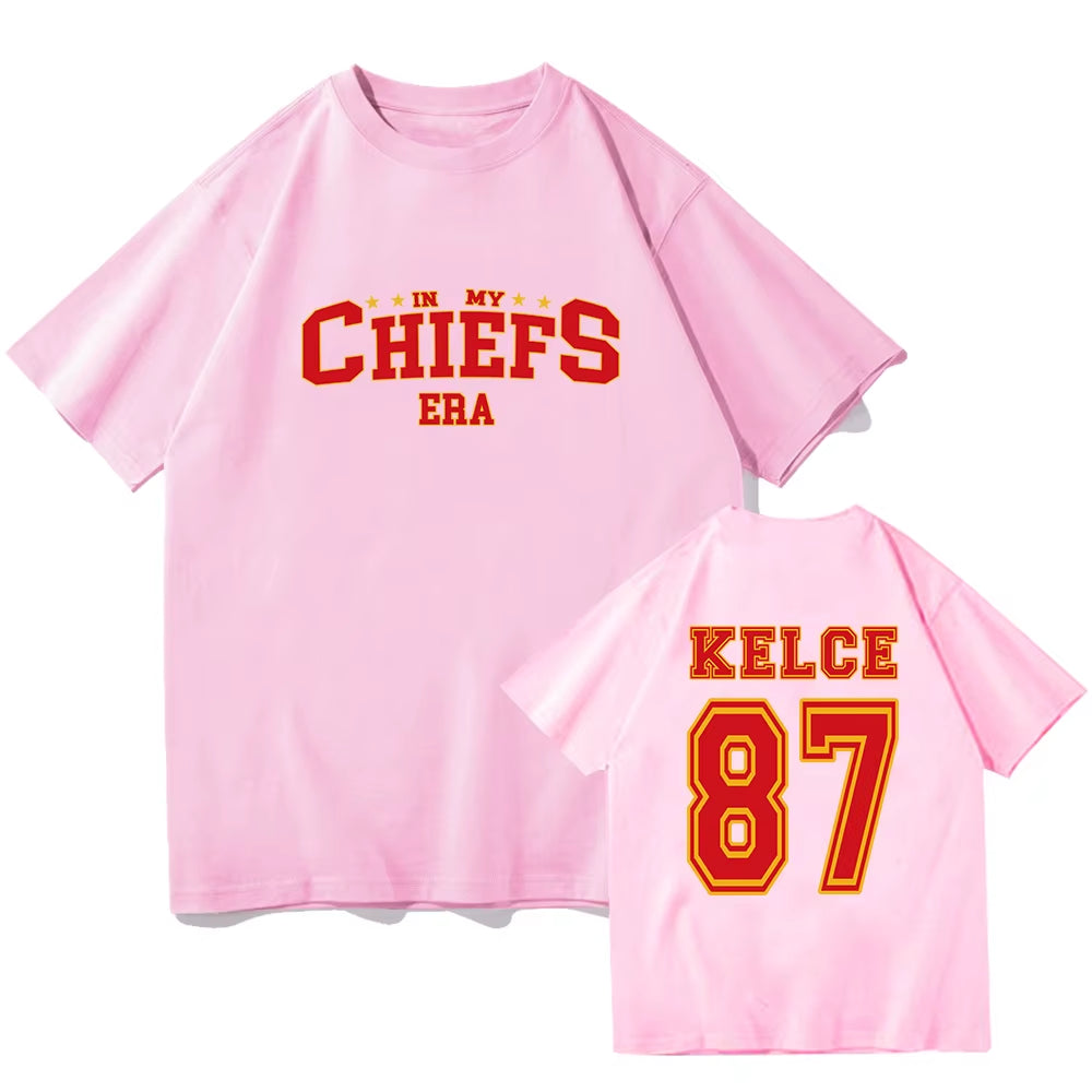 In My Chiefs Era Shirt Travis Shirt Travis Kelce Football T-Shirt Women Man O-Neck Short Sleeve Shirt Tops