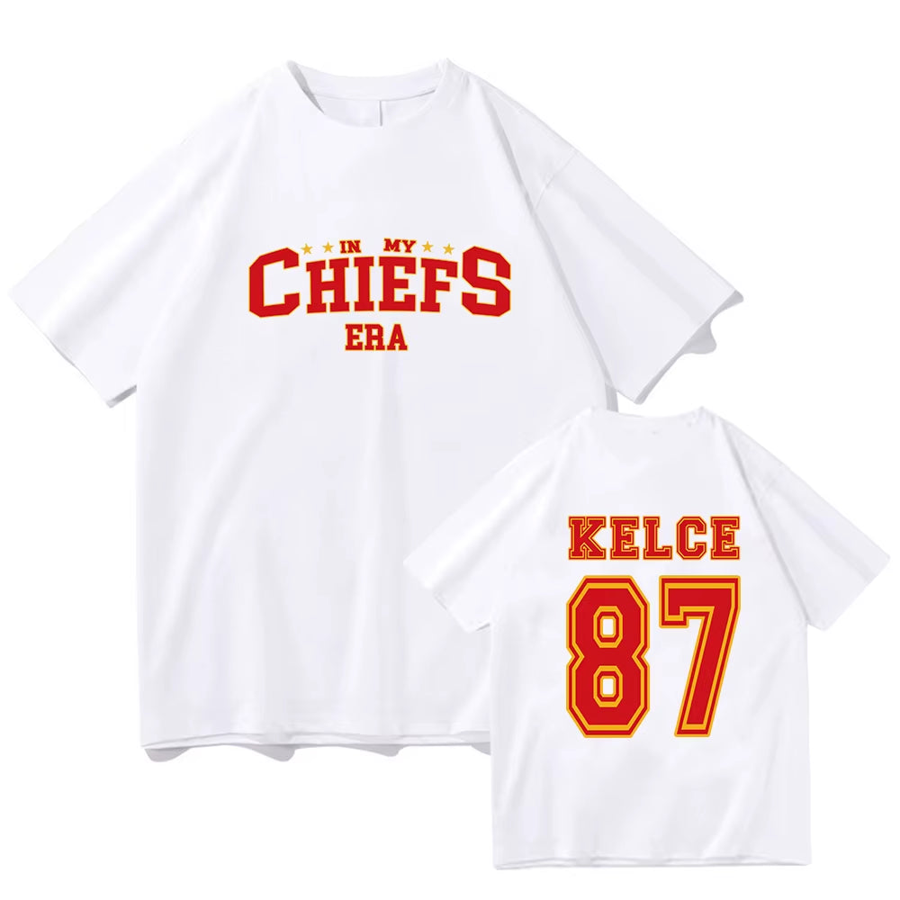 In My Chiefs Era Shirt Travis Shirt Travis Kelce Football T-Shirt Women Man O-Neck Short Sleeve Shirt Tops